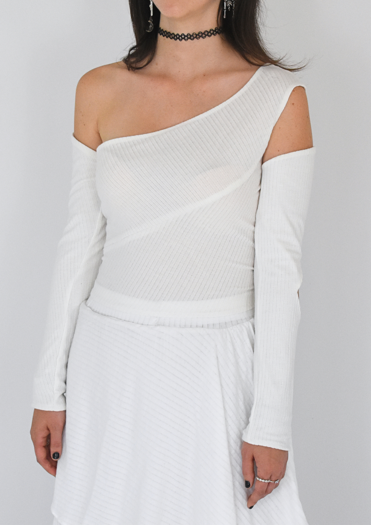 Asymmetrical white top
