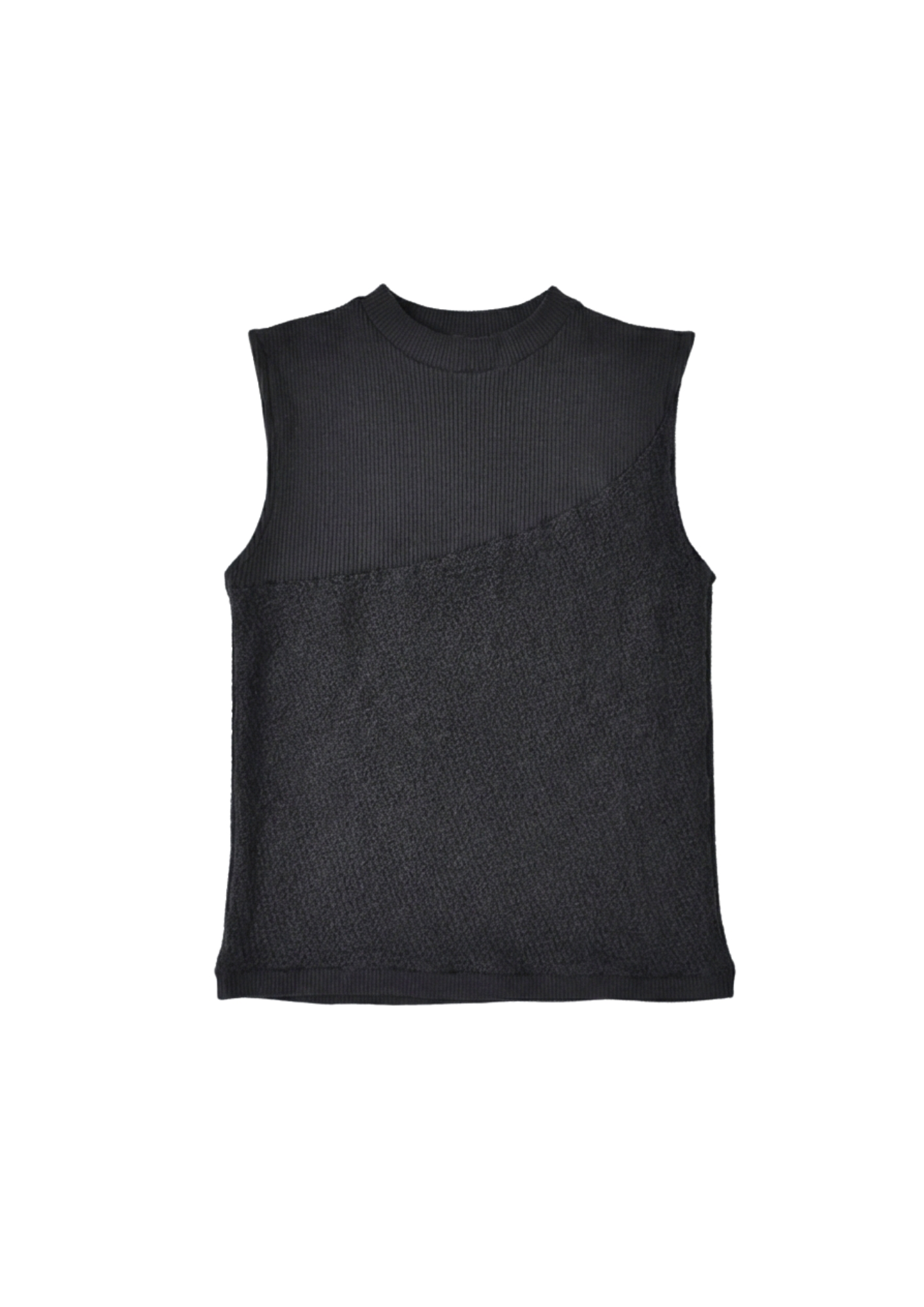Dual texture knit vest