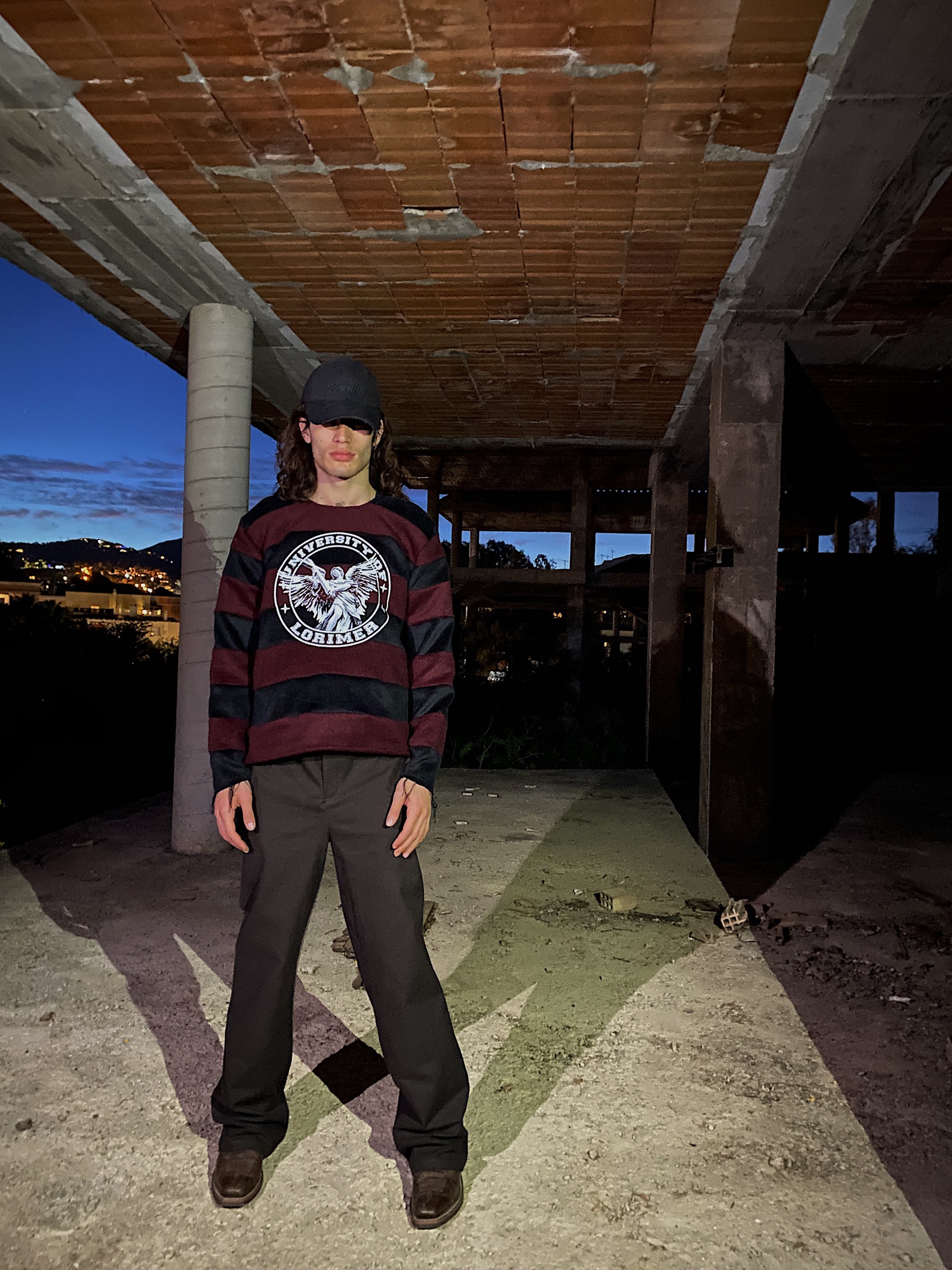 Striped sweatshirt look image one