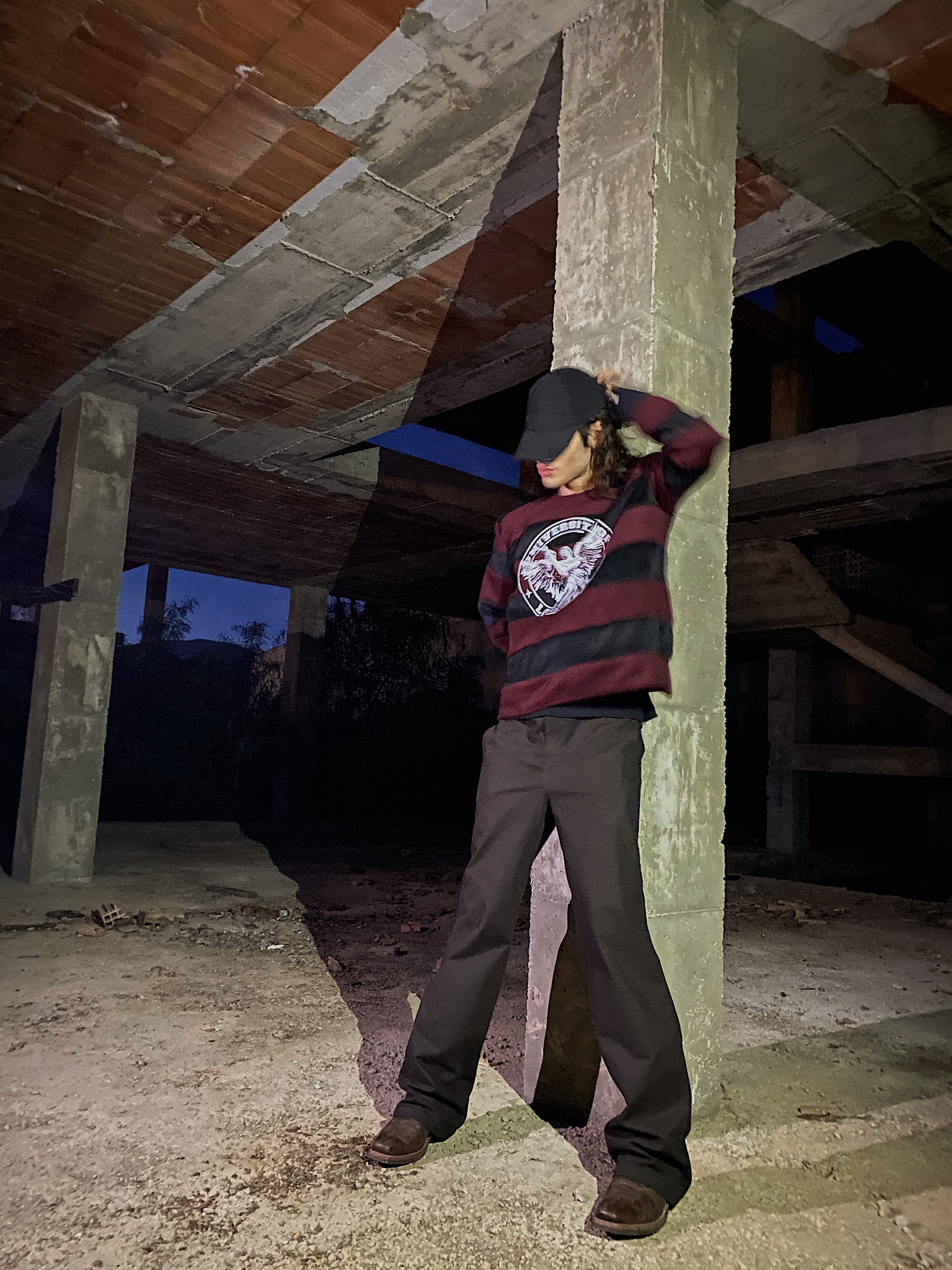 Striped sweatshirt look image two