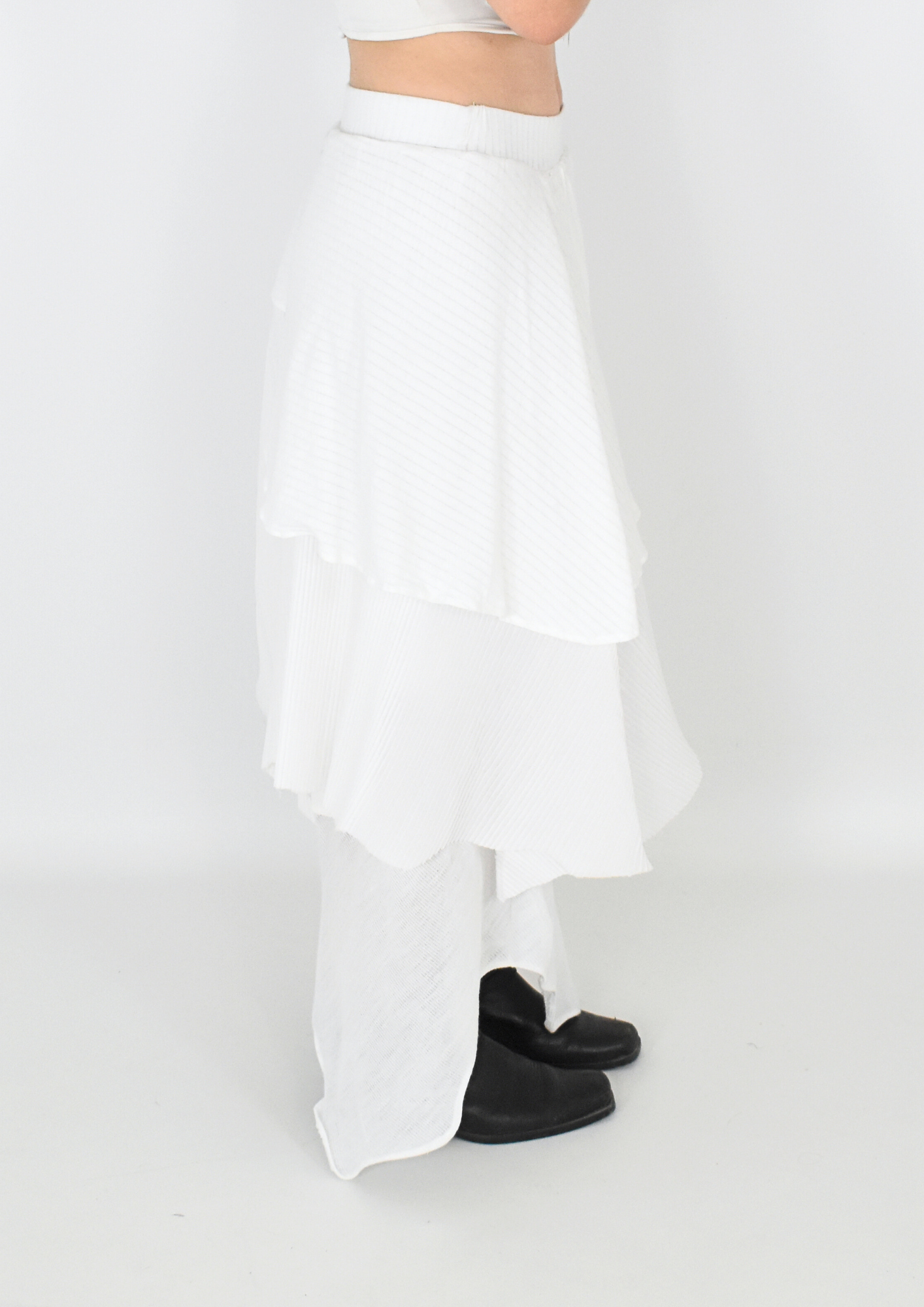 White layered texture skirt